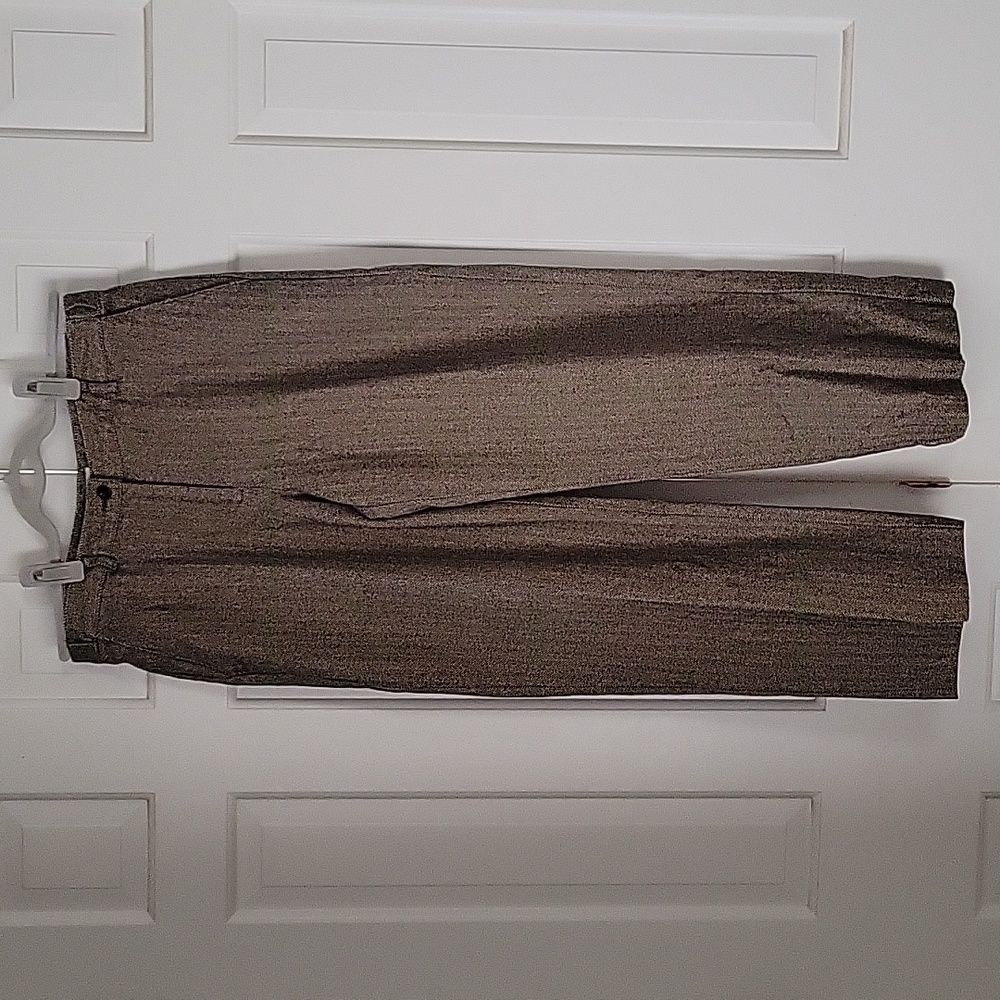 L.L. Bean women's black and tan classic fit herringbone trousers sz 10p